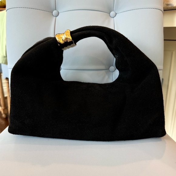 NWT Madewell Suede Mini Ring Pouch shoulder handbag - black - Picture 5 of 7